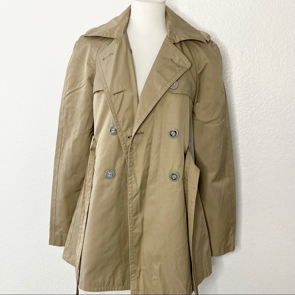 EXPRESS Khaki Belted Trench Coat - Picture 3 of 4